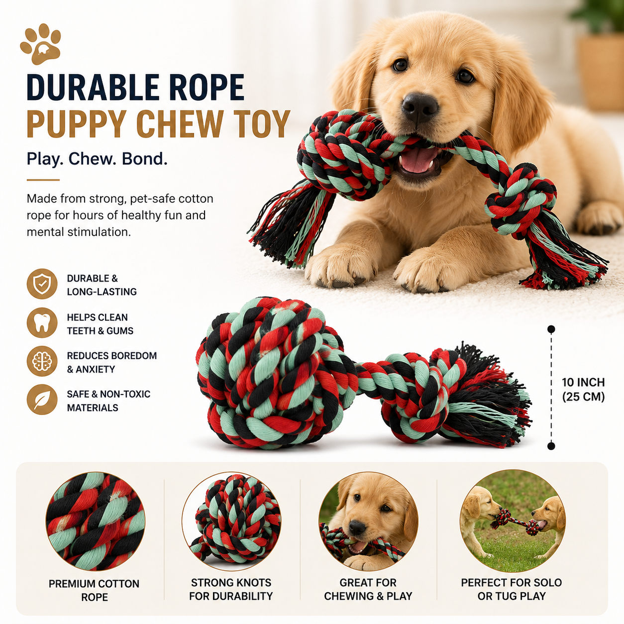 Durable Rope Puppy Chew Toy