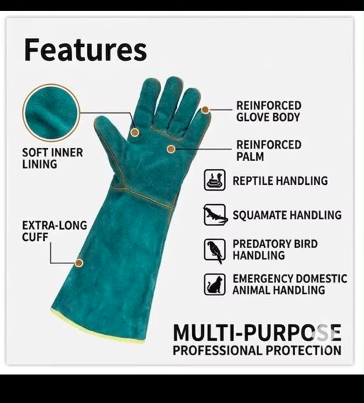 Multi-Function Anti-Bite Safety Gloves – Ultra Long Leather Pet Handling Gloves