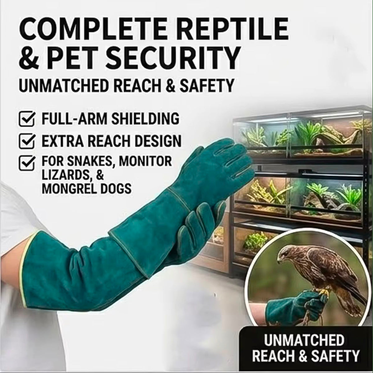 Multi-Function Anti-Bite Safety Gloves – Ultra Long Leather Pet Handling Gloves