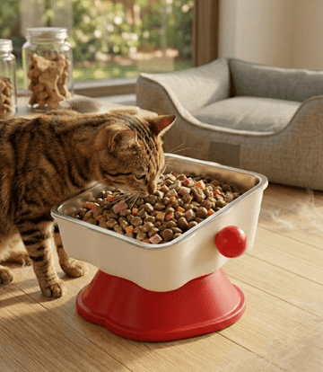 Anti-Slip Tilted Stainless Pet Food Bowl