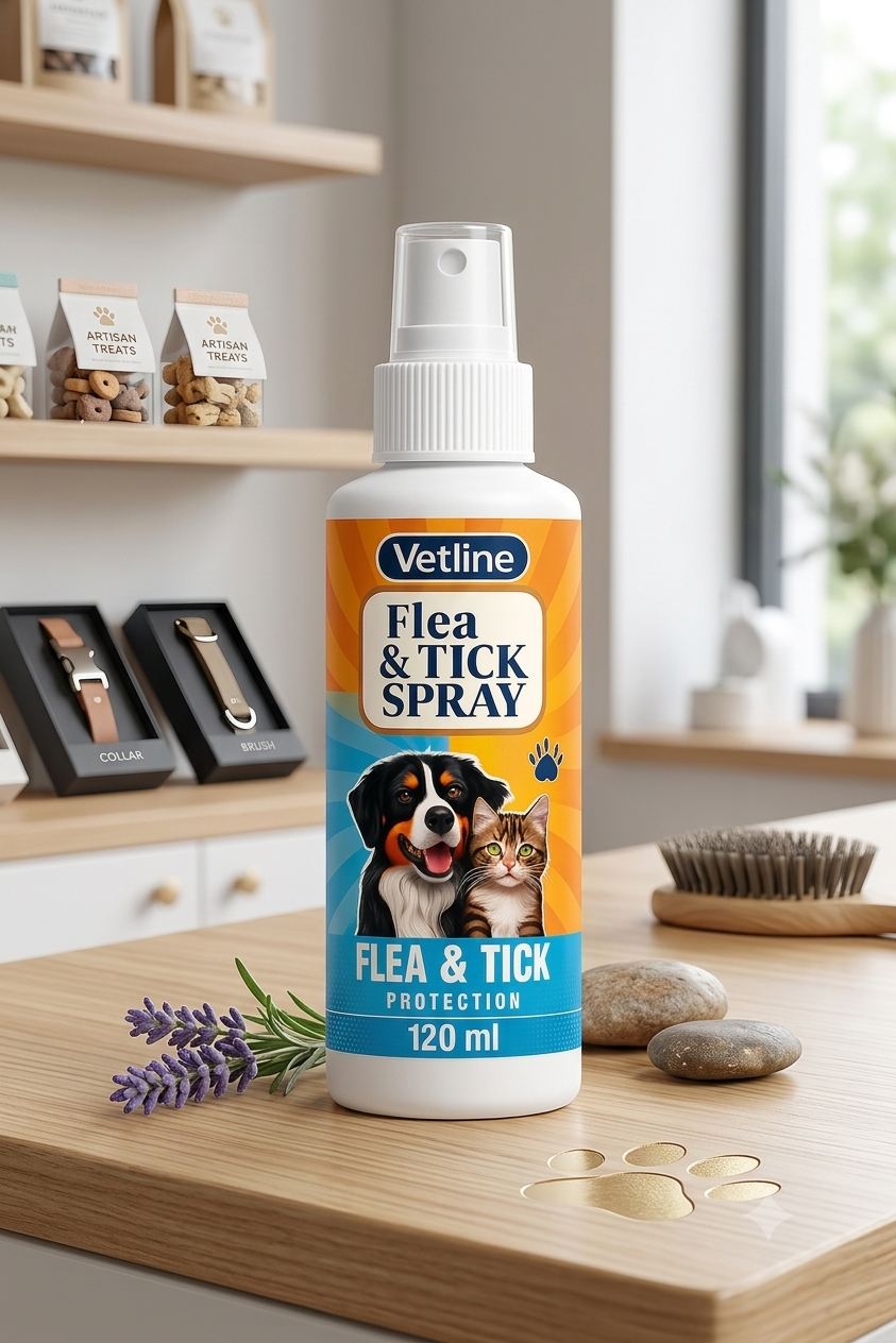 Vetline Flea & Tick Spray for Cats & Dogs – 120ml