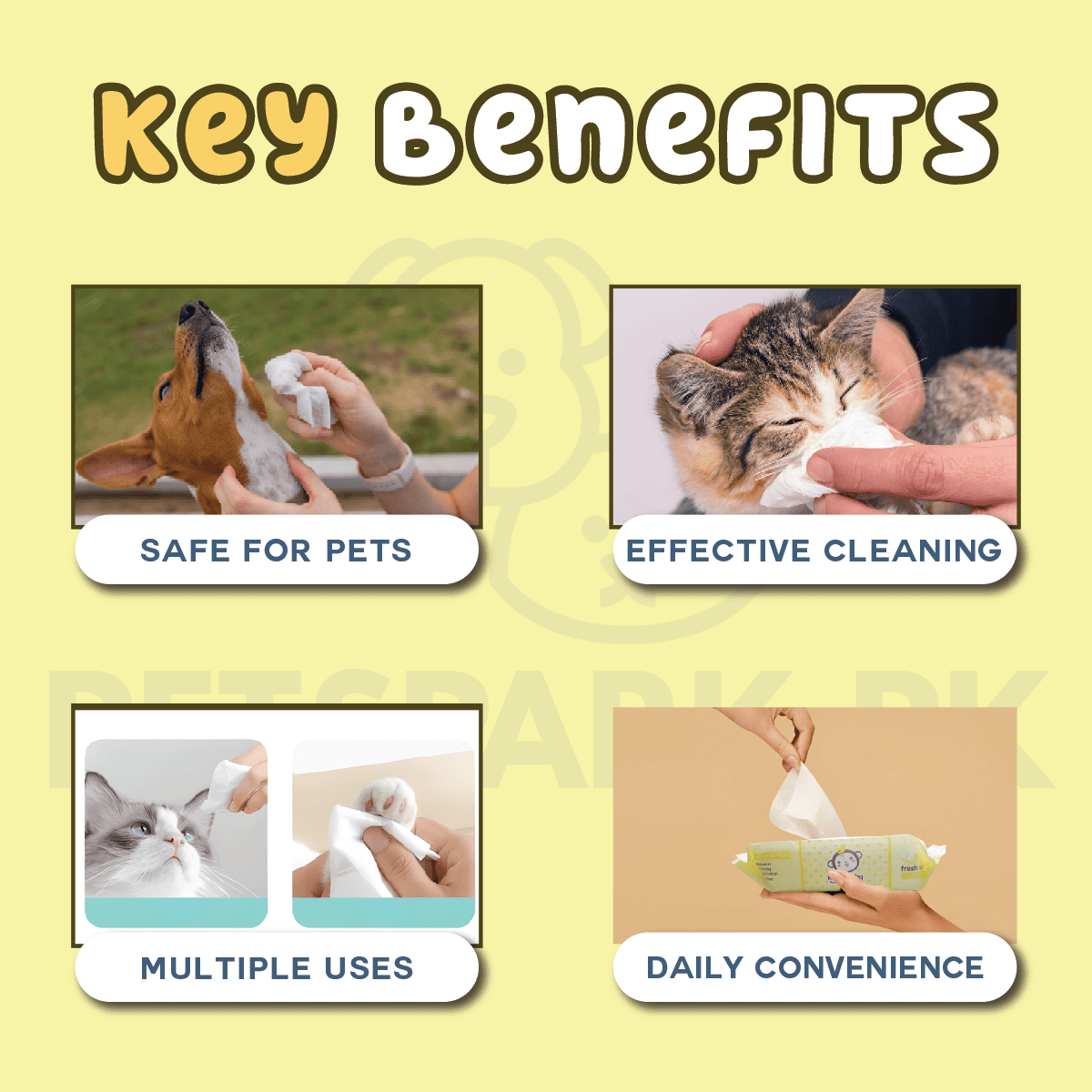 Imported Cat/Dog Cleaning Wipes (80 Pieces)