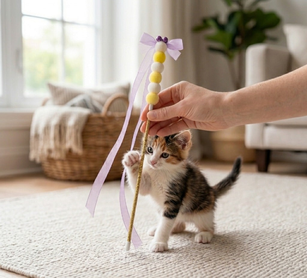 Cat Glitter Playing Sticks