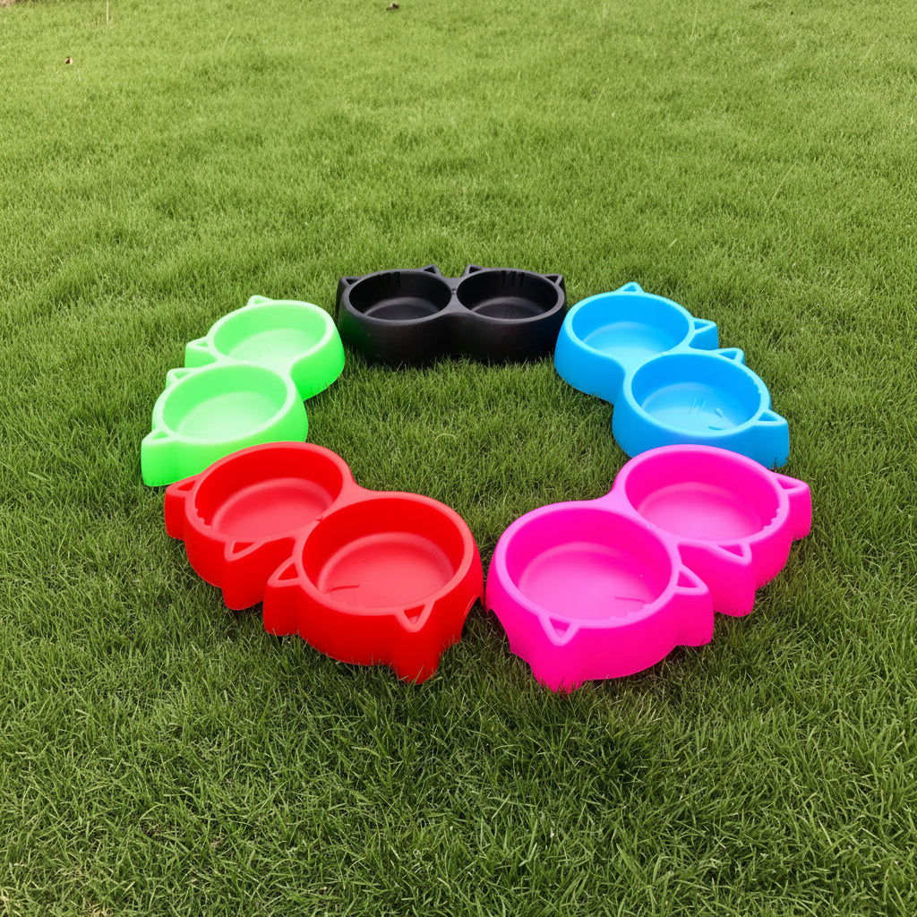 Cat Shape Double Bowl