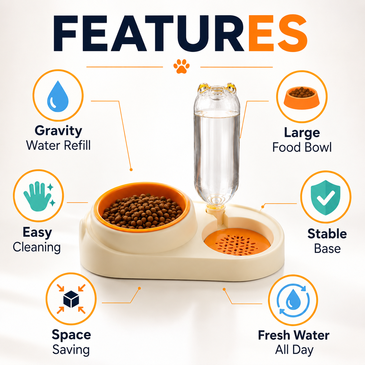 Nexora™ AquaServe Smart Feeding Station — Automatic Water Dispenser & Food Bowl for Cleaner, Smarter Daily Feeding