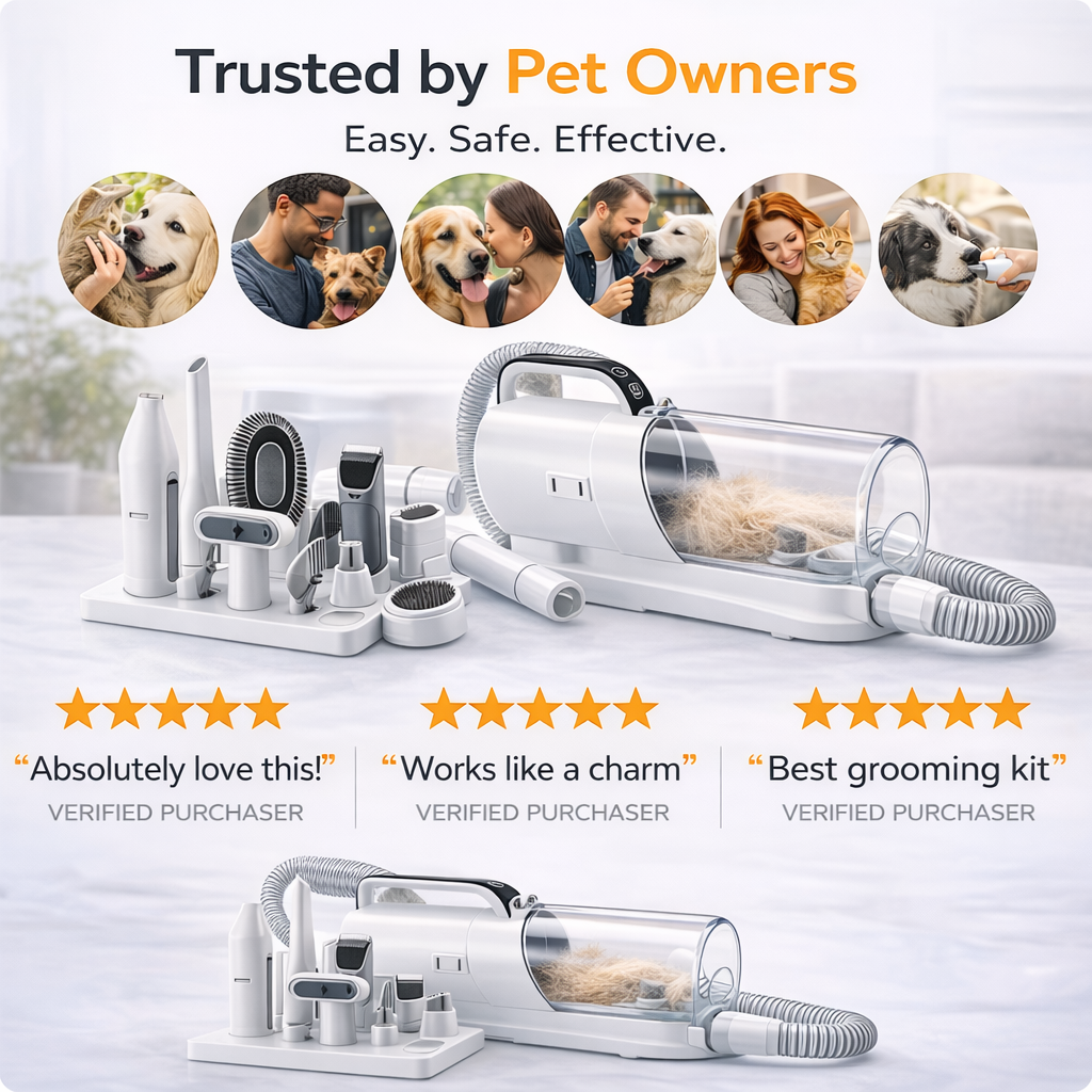 Nexora™ 10‑in‑1 Professional Pet Grooming Vacuum Kit