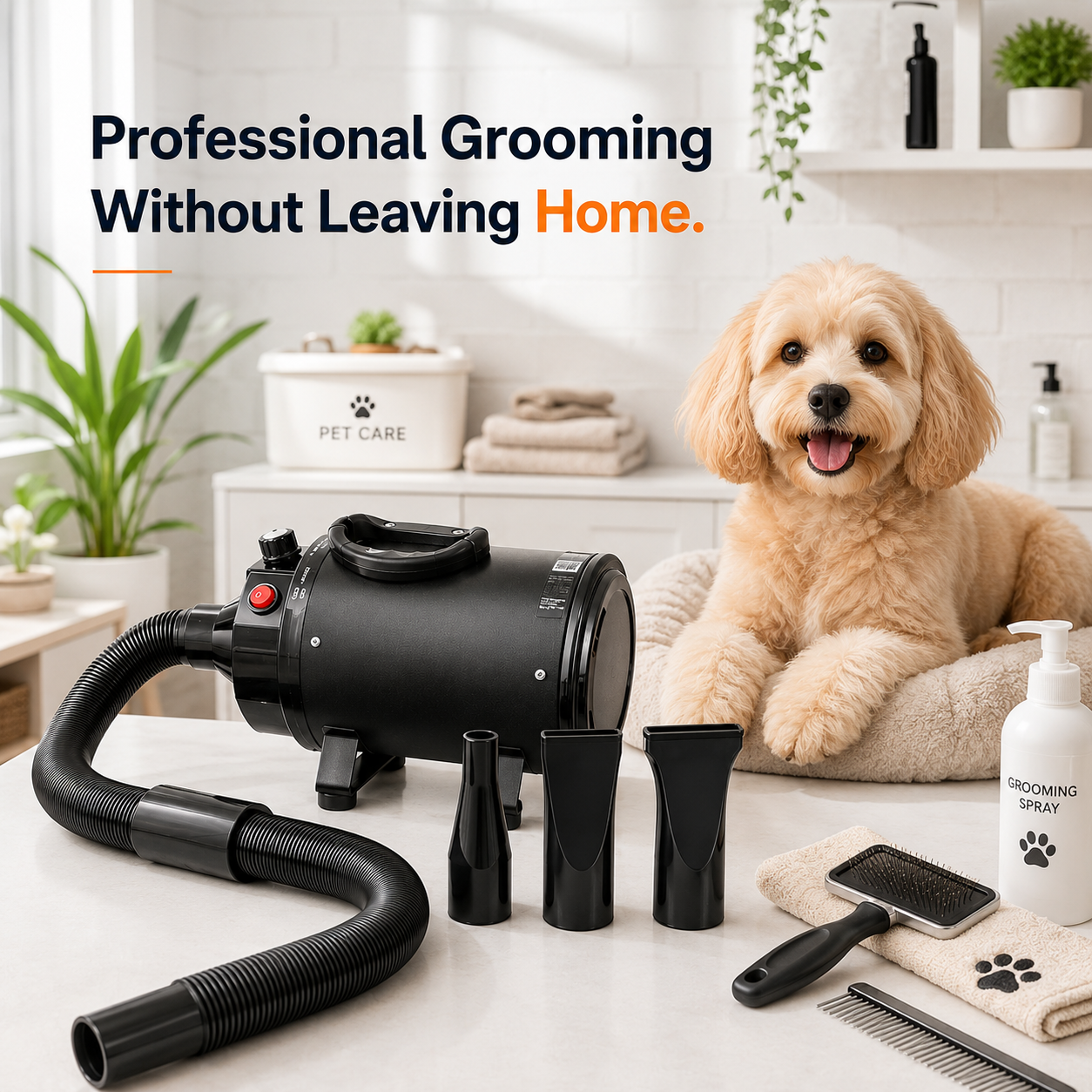 Nexora™ Professional Pet Hair Dryer Kit – Adjustable Heat & Low Noise Grooming System