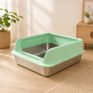 Enclosed Stainless Steel Cat Litter Box with Lid