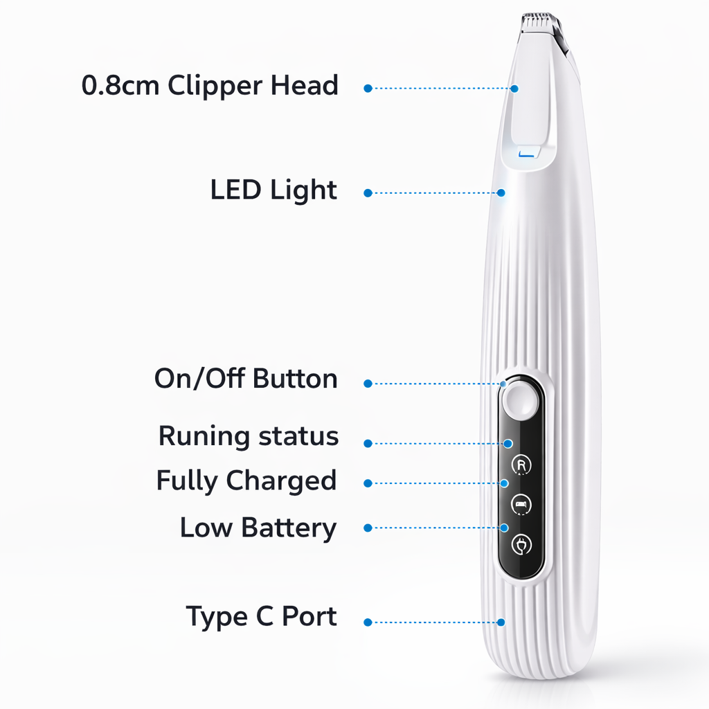 Nexora™ Pet Paw Trimmer – Safe Grooming for Paws, Eyes, Ears & Nose