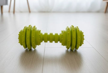 Dog And Puppy Dumbbell Teether Toy with Lines
