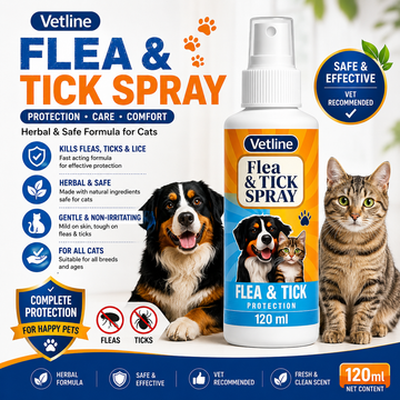 Vetline Flea & Tick Spray for Cats & Dogs – 120ml
