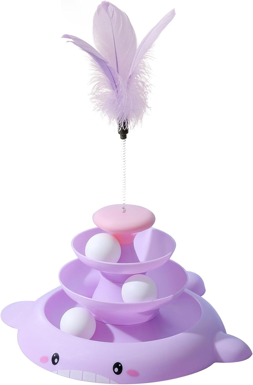 Four-Layer Space Tower With Feather Teaser Stick