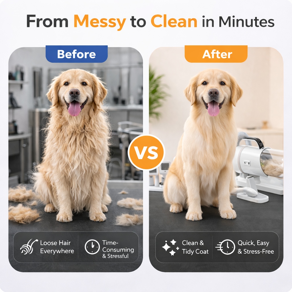 Nexora™ 10‑in‑1 Professional Pet Grooming Vacuum Kit