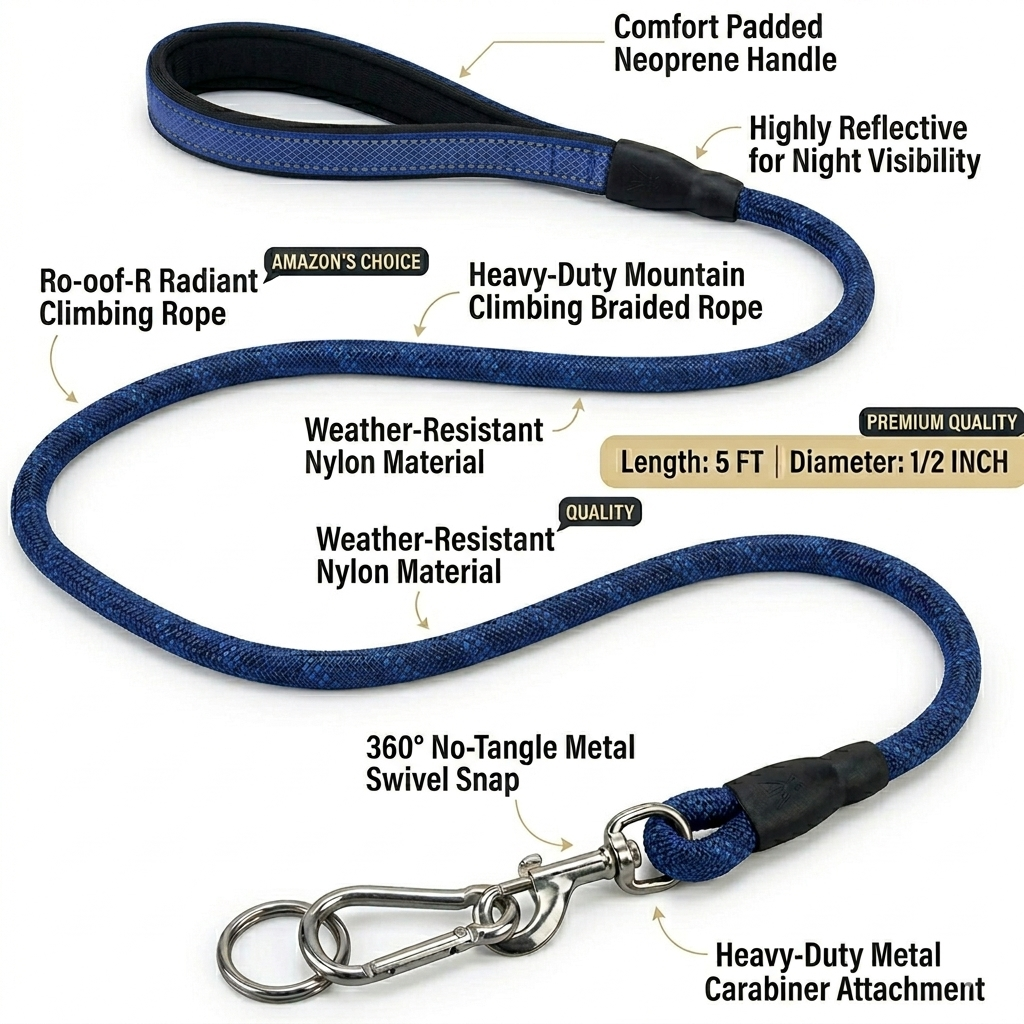 Imported Large Size Rope Leash for Adult Dogs