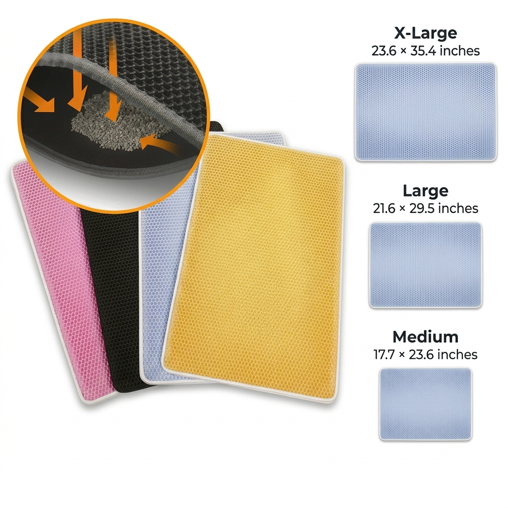 Nexora™ Premium Double-Layer Cat Litter Mat – Waterproof, Anti-Tracking & Easy Clean