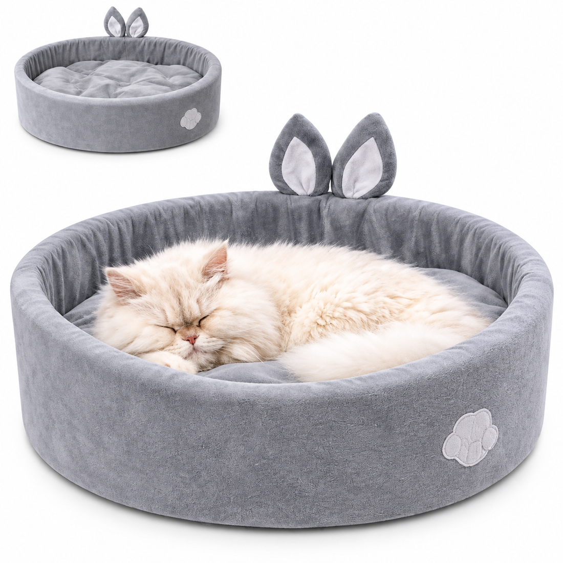 BunnyNap Pet Bed – Grey (65 x 45 x 15 cm)