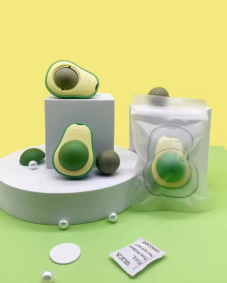 Avocado Shaped Catnip Wall Ball Cat Toys