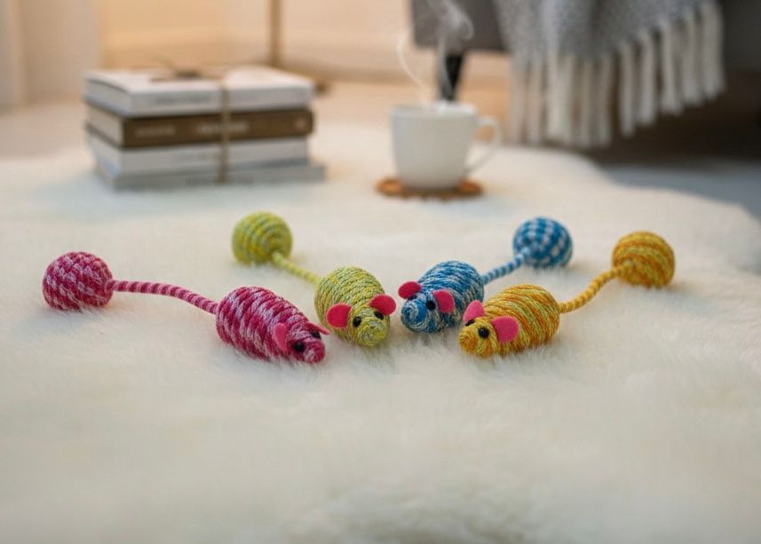 Interactive Cute Cat Teaser Mouse Toy