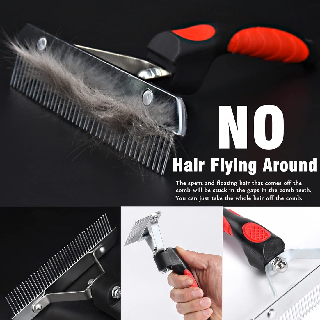 Large Undercoat Rake Comb for Deshedding Dogs & Cats