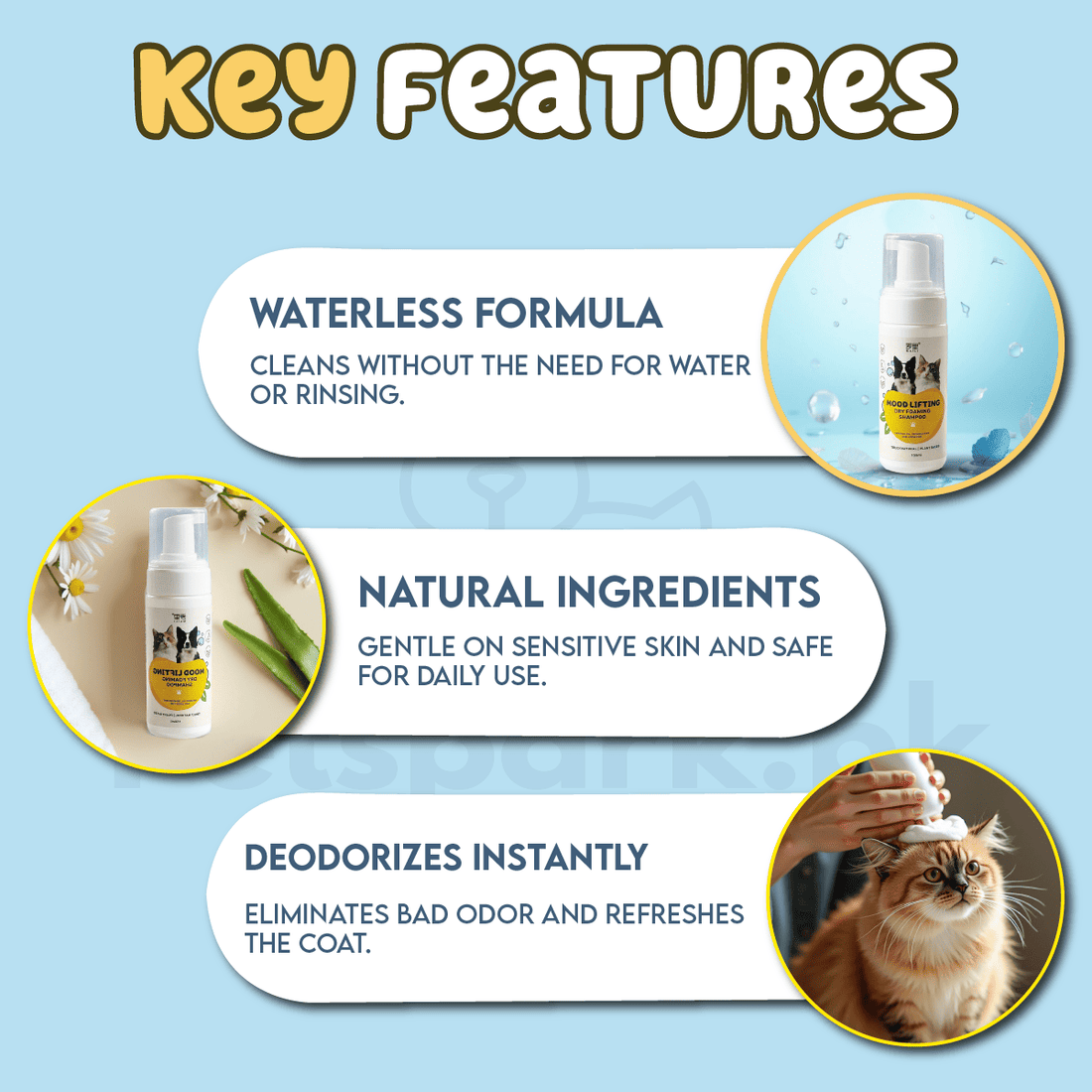 No-Rinse Pet Dry Foaming Shampoo for Winters 150ml