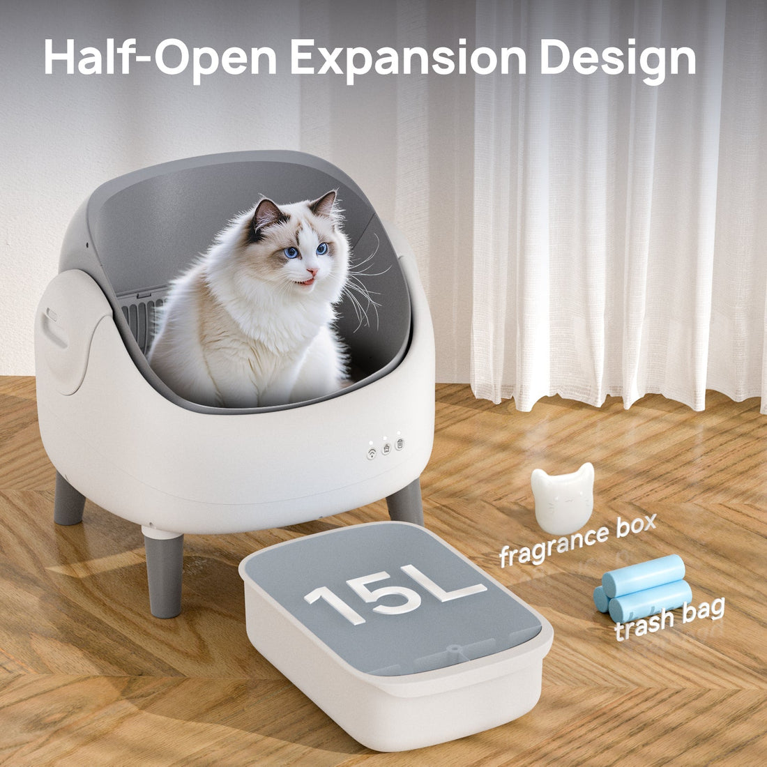 Open-Top Automatic Self Cleaning Litter Box
