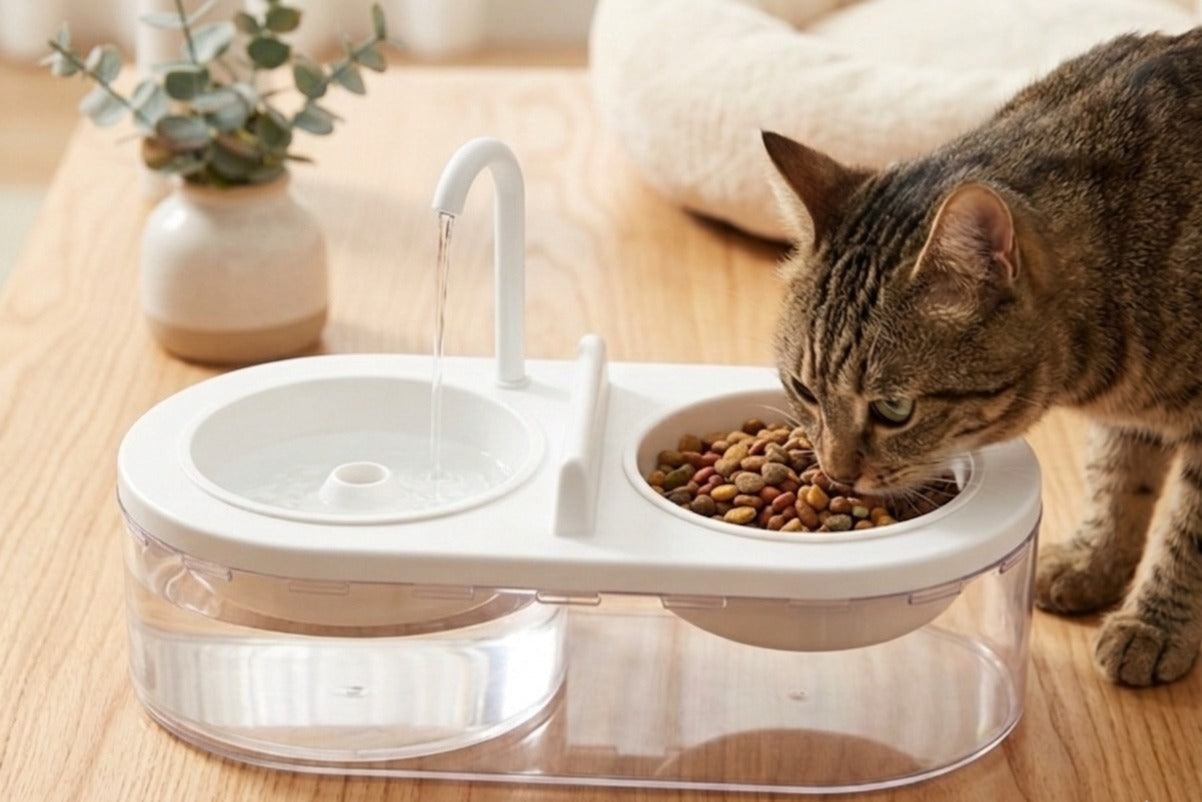 Pet Water And Food Dispenser With Tap