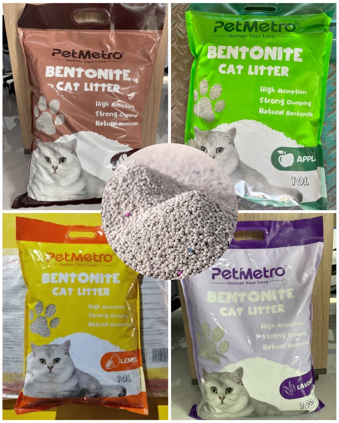 PetMetro Premium Bentonite Cat Litter 10 litre bag front view