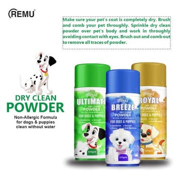 Remu Dog Dry Powder 225GM Dry Bath