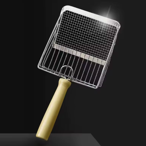 Stainless Steel Cat Litter Shovel With Wooden Handle