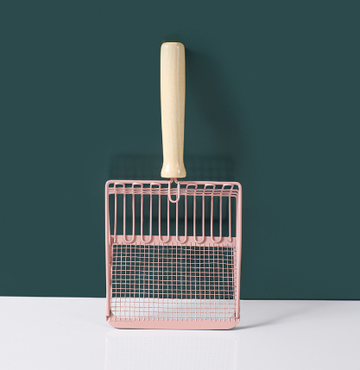 Stainless Steel Cat Litter Shovel With Wooden Handle