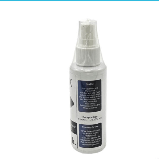 Back of Vet-K spray bottle showing ingredients