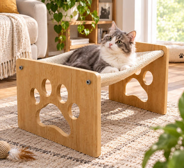 Wooden Hammock Cat House and Scratcher