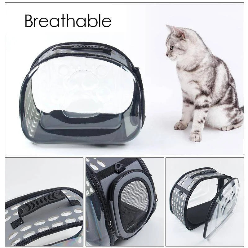 Transparent Portable Pet Carrier Bag for Cats & Small Dogs
