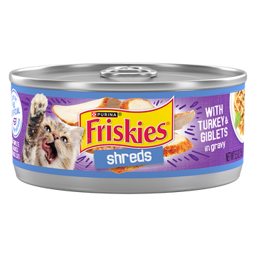 Friskies Tin Adult Shreds with Turkey and Giblets in Gravy